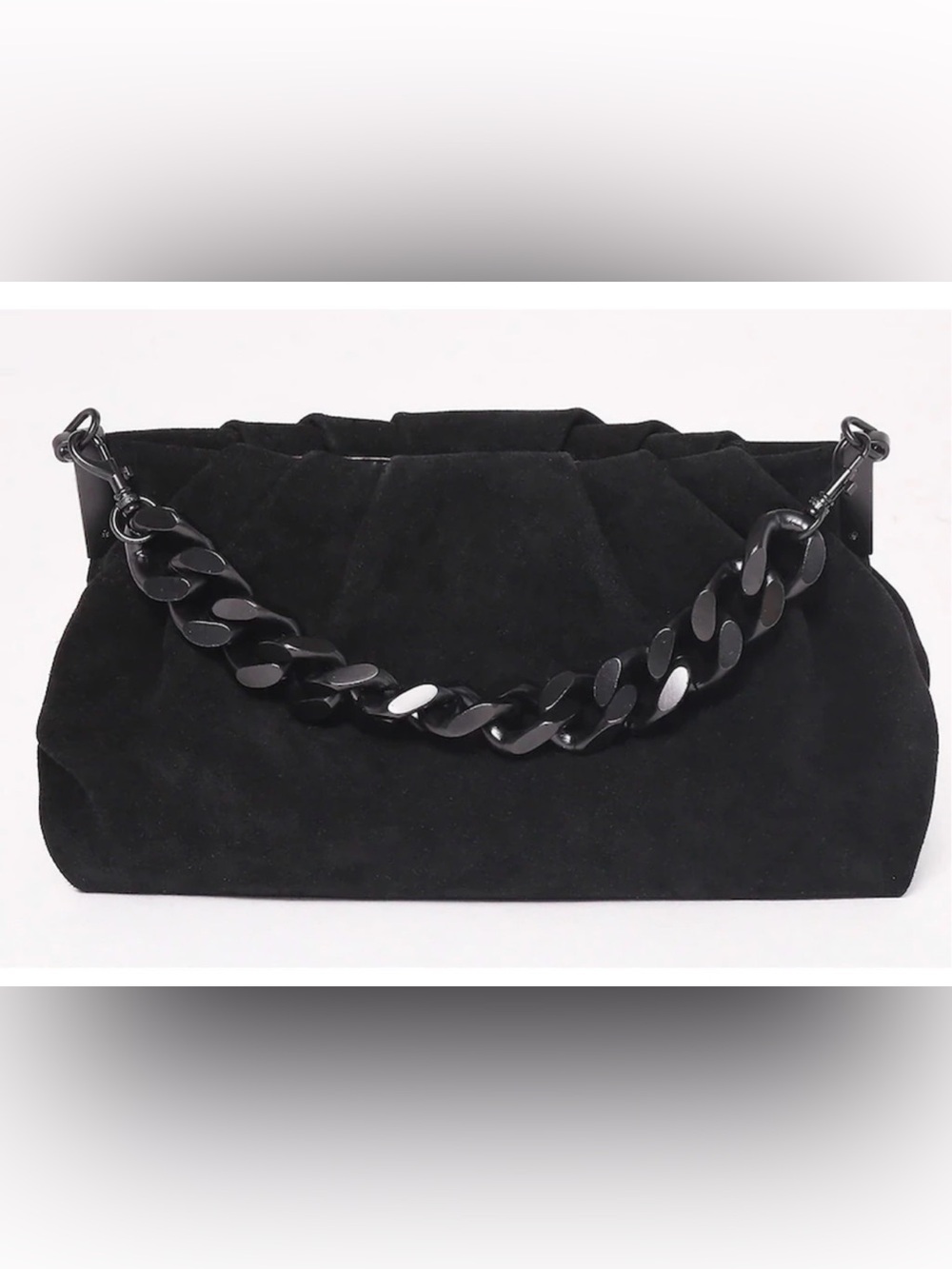Aimee Kestenberg Chill Out Frame Clutch in Black Suede